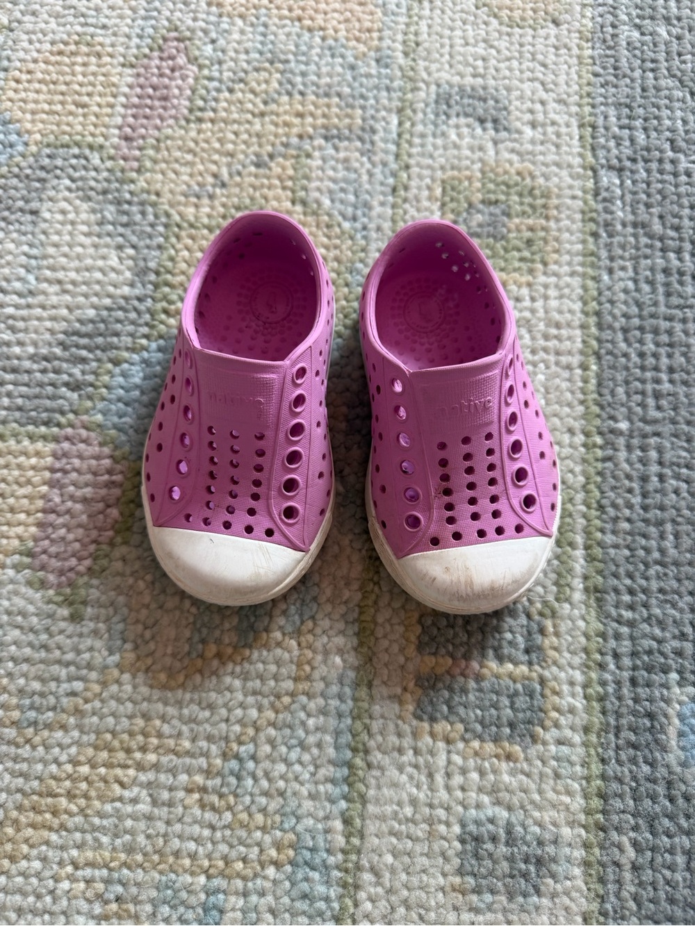 Native Kids Pink Slip-On Water Shoes with White Toe Cap